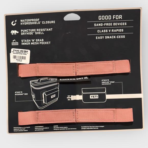 YETI Limited Sandstone Pink Sidekick 3L Waterproof Dry Gear Pouch Small Tote - Picture 4 of 4